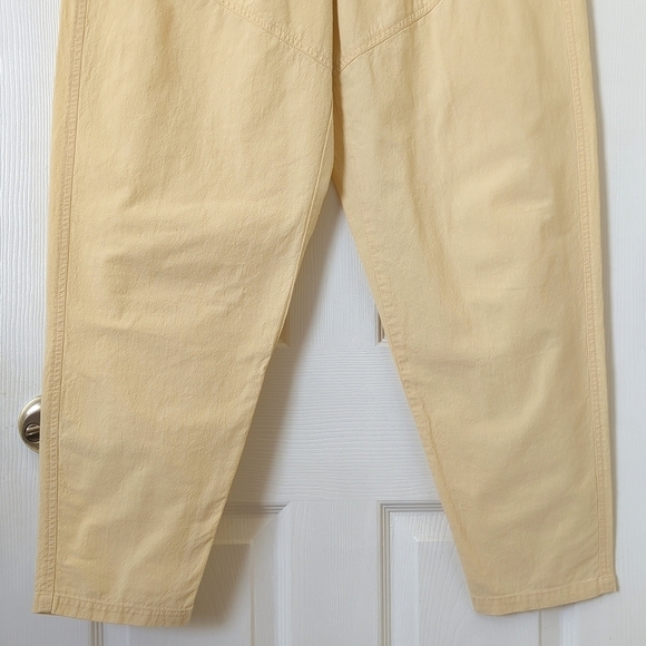 Liz Wear 90's Vintage High Waisted Relaxed Tapered Leg Soft Pants Pastel Yellow - Picture 3 of 12